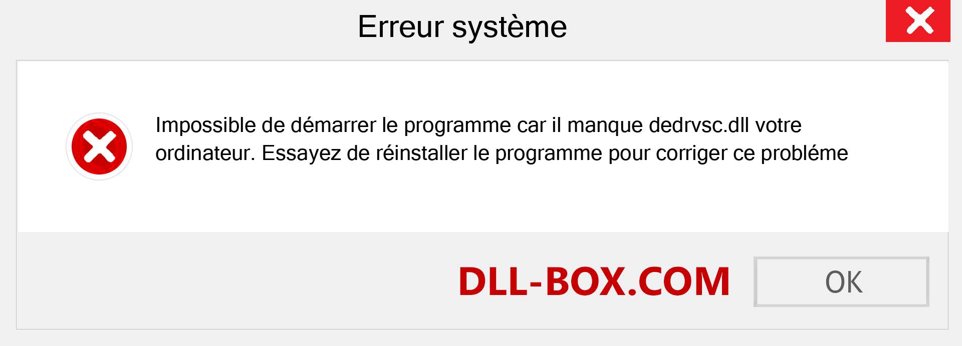 Le fichier dedrvsc.dll est manquant ?. Télécharger pour Windows 7, 8, 10 - Correction de l'erreur manquante dedrvsc dll sur Windows, photos, images