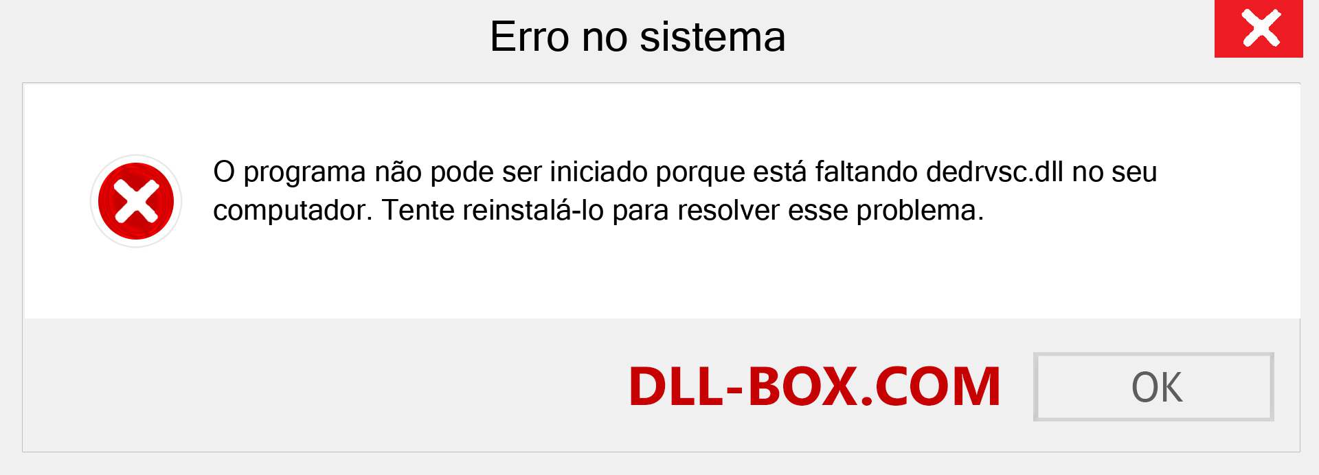 Arquivo dedrvsc.dll ausente ?. Download para Windows 7, 8, 10 - Correção de erro ausente dedrvsc dll no Windows, fotos, imagens